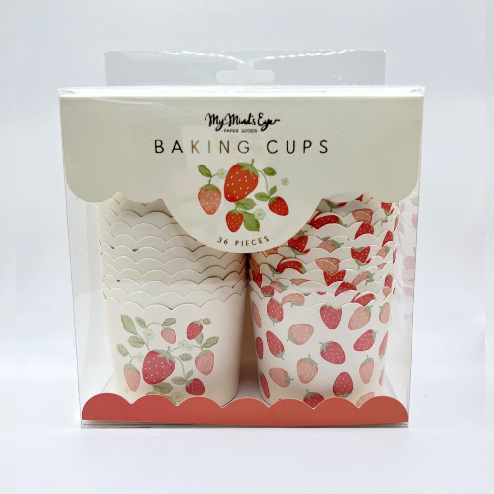 NEW My Minds Eye Strawberry Fields Baking Cups, Cupcake Liners - 36 Count